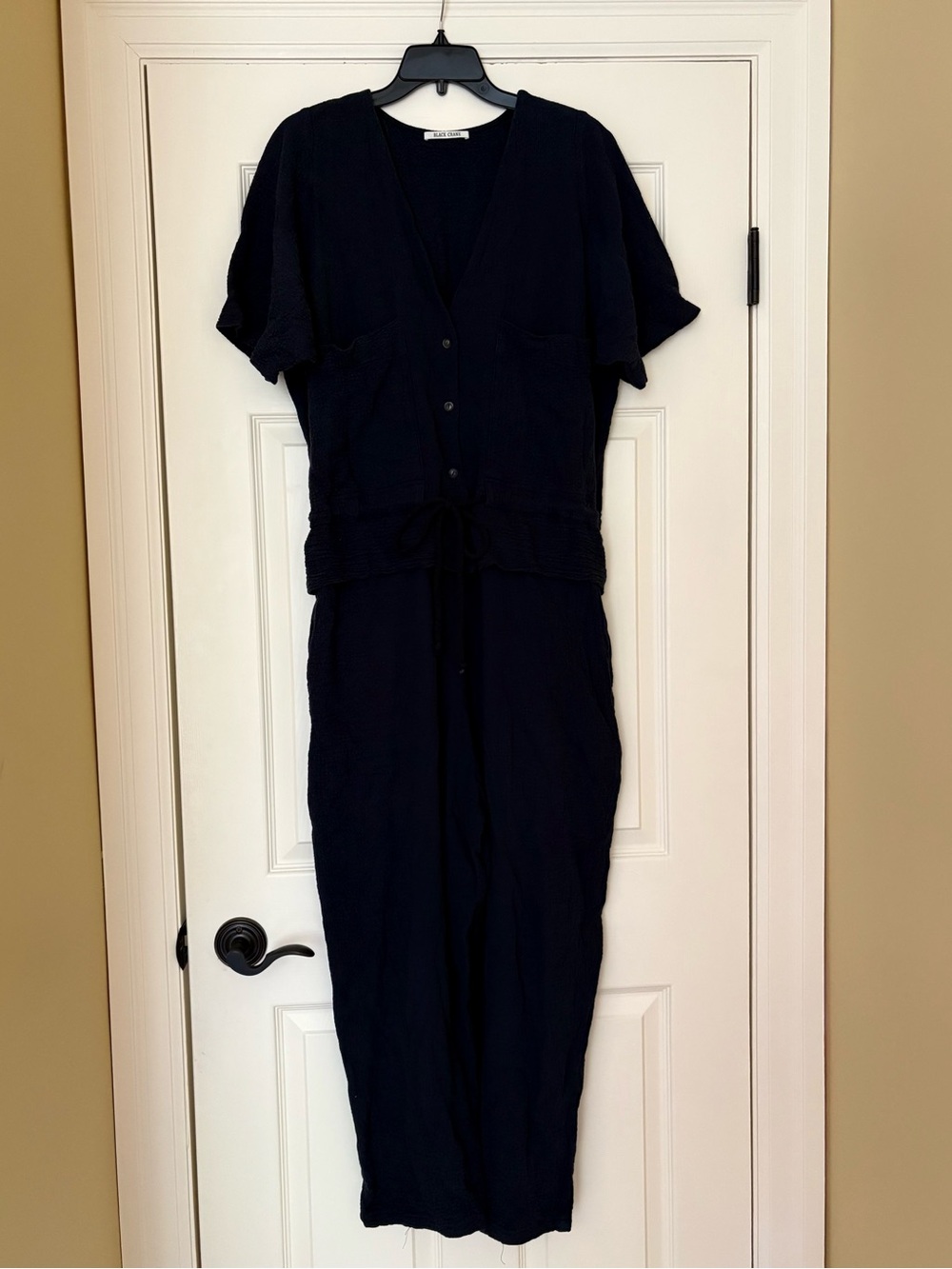 Black Crane Short Sleeve Sack Jumper - Navy - Picture 8 of 11